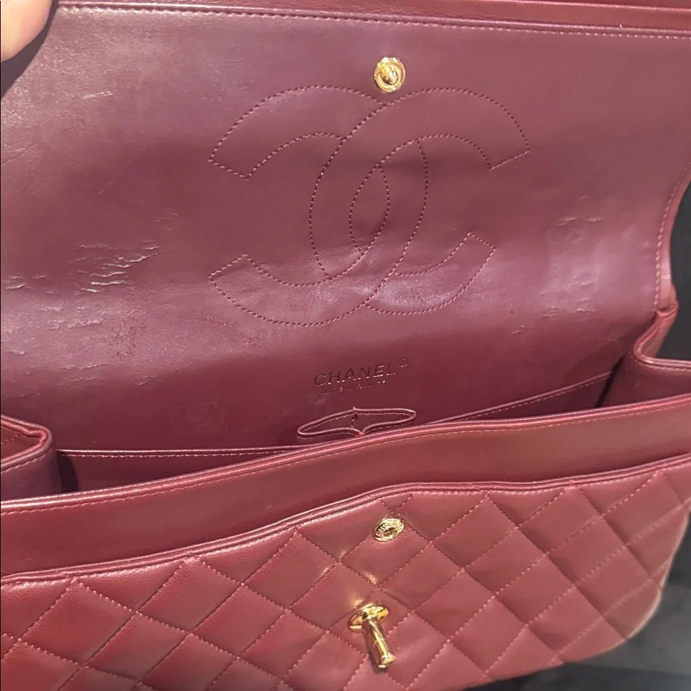 CHANEL Burgundy Quilted Shoulder Bag - Picture 9 of 15